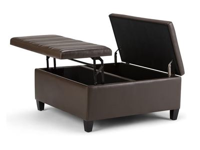 Ellis Coffee Table Ottoman Faux leather NEW