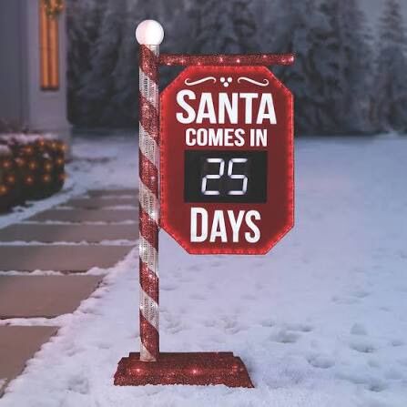 New In Box 5' Pre-Lit Santa Countdown Calendar