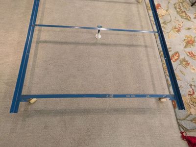 Heavy-Duty Metal Bed Frame w/ Wheels & Center Support (Queen/Adjustable)