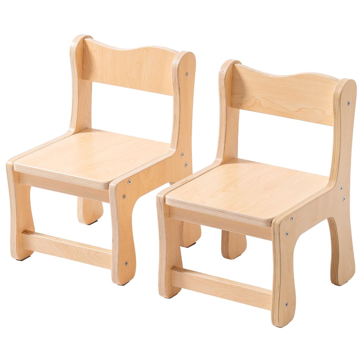 ROBUD Wooden Toddler Chairs Set of 2 Natural Wood Finish