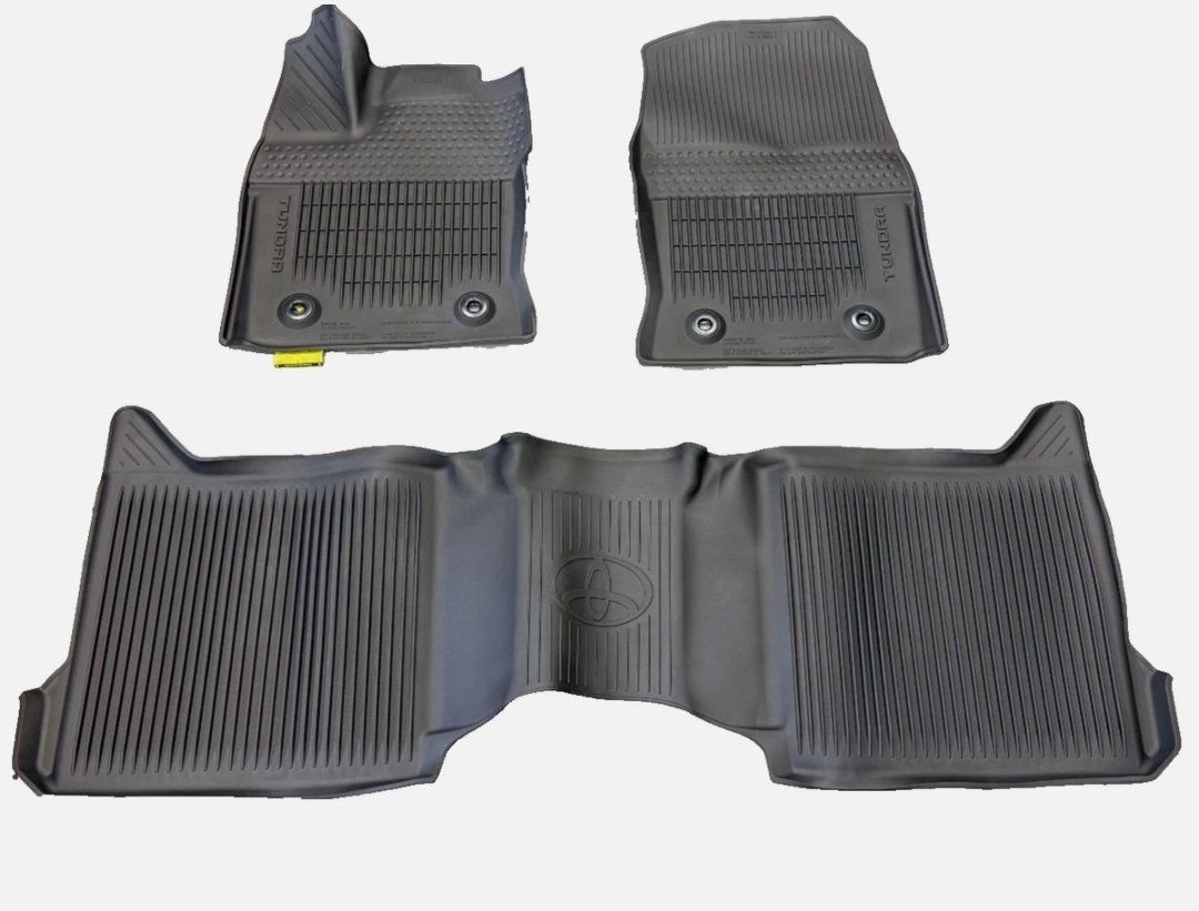 Toyota Tundra All-Weather Floor Mats - Front & Rear Set, Black, Genuine OEM. Fits 2022-2026 models