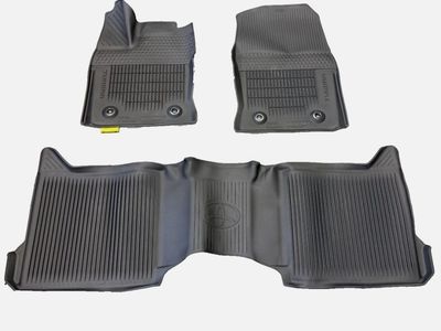 Toyota Tundra All-Weather Floor Mats - Front & Rear Set, Black, Genuine OEM. Fits 2022-2026 models