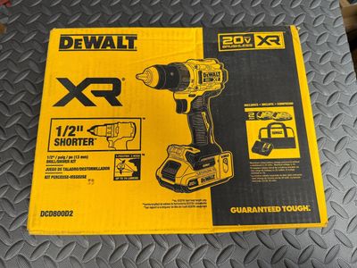 DEWALT 20V MAX XR Cordless Drill/Driver Kit, Brushless, Compact, with 2 Batteries and Charger (DCD800D2)