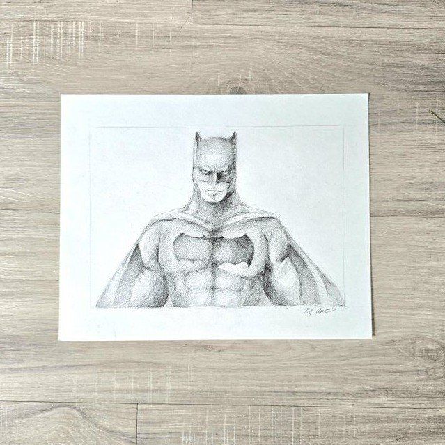 Hand-Drawn Graphite Batman Sketch