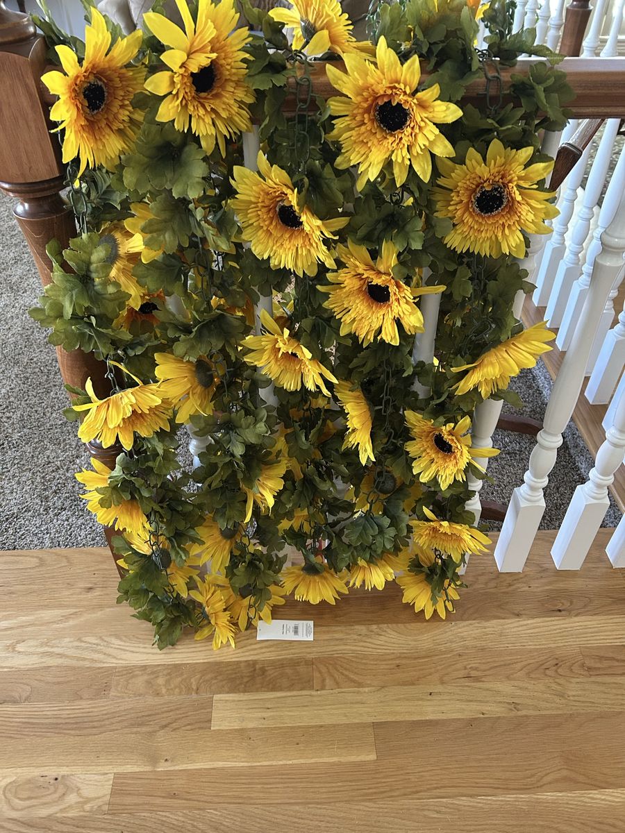 5 Sunflower Garlands each 66 inches long