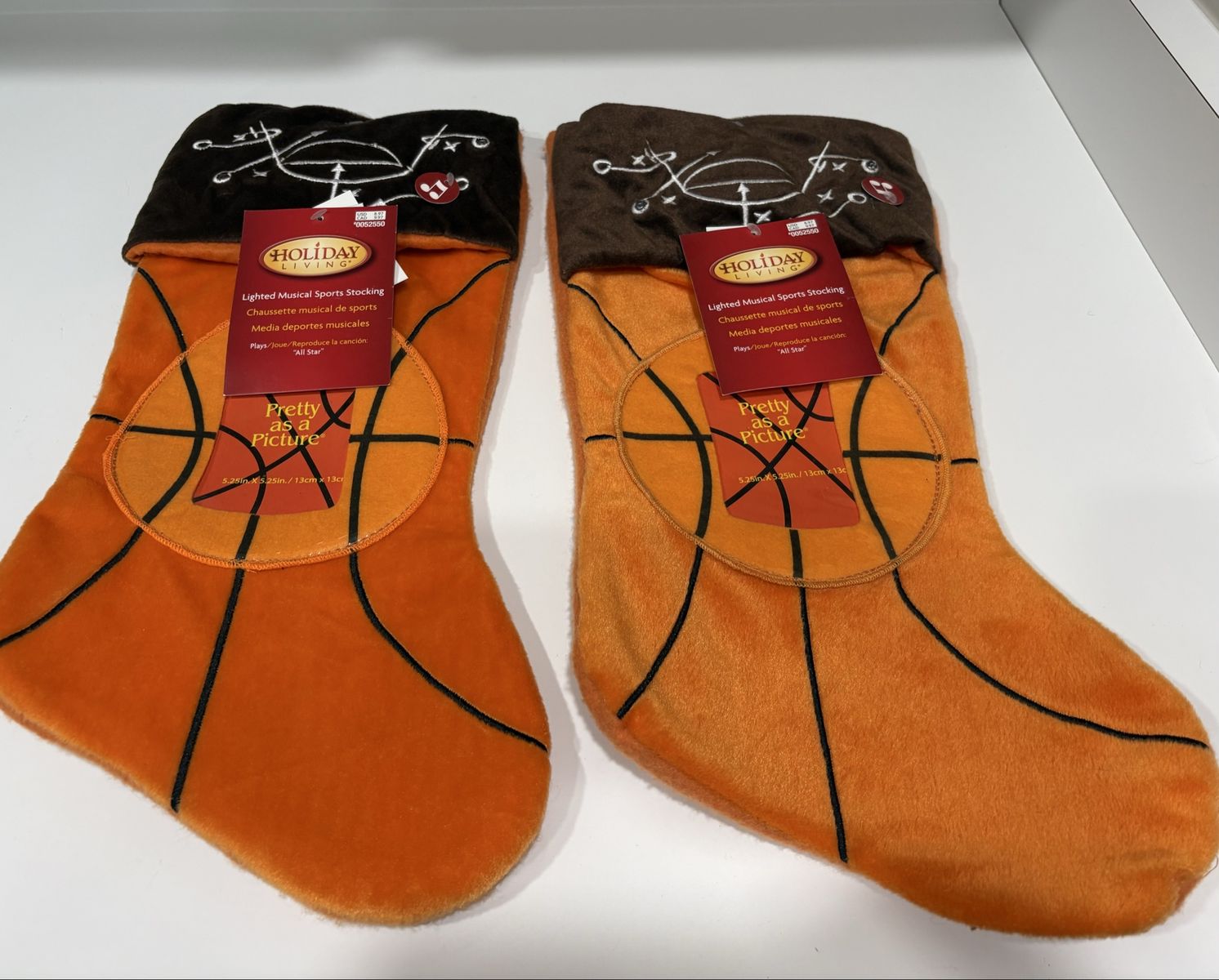 Holiday Living Lighted Musical Basketball Christmas Stockings 2 available 