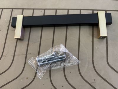 #+ Cabinet Handles Matte Black and Gold 6-1/8 inches with 5-1/8 Center Holes BP36724MBBBZ