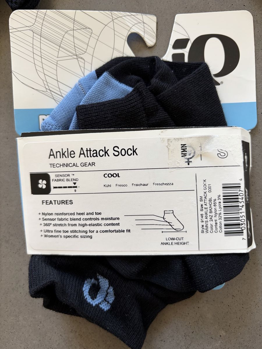 9 Pairs Pearl Izumi "Ankle Attack" Technical Socks