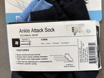 9 Pairs Pearl Izumi "Ankle Attack" Technical Socks
