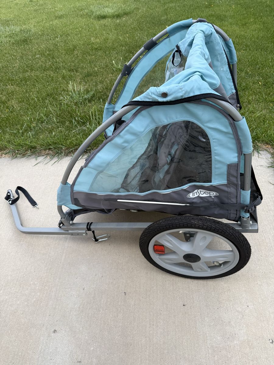 InStep Single Child Bicycle Trailer - Blue/Grey, Quick-Release Wheel