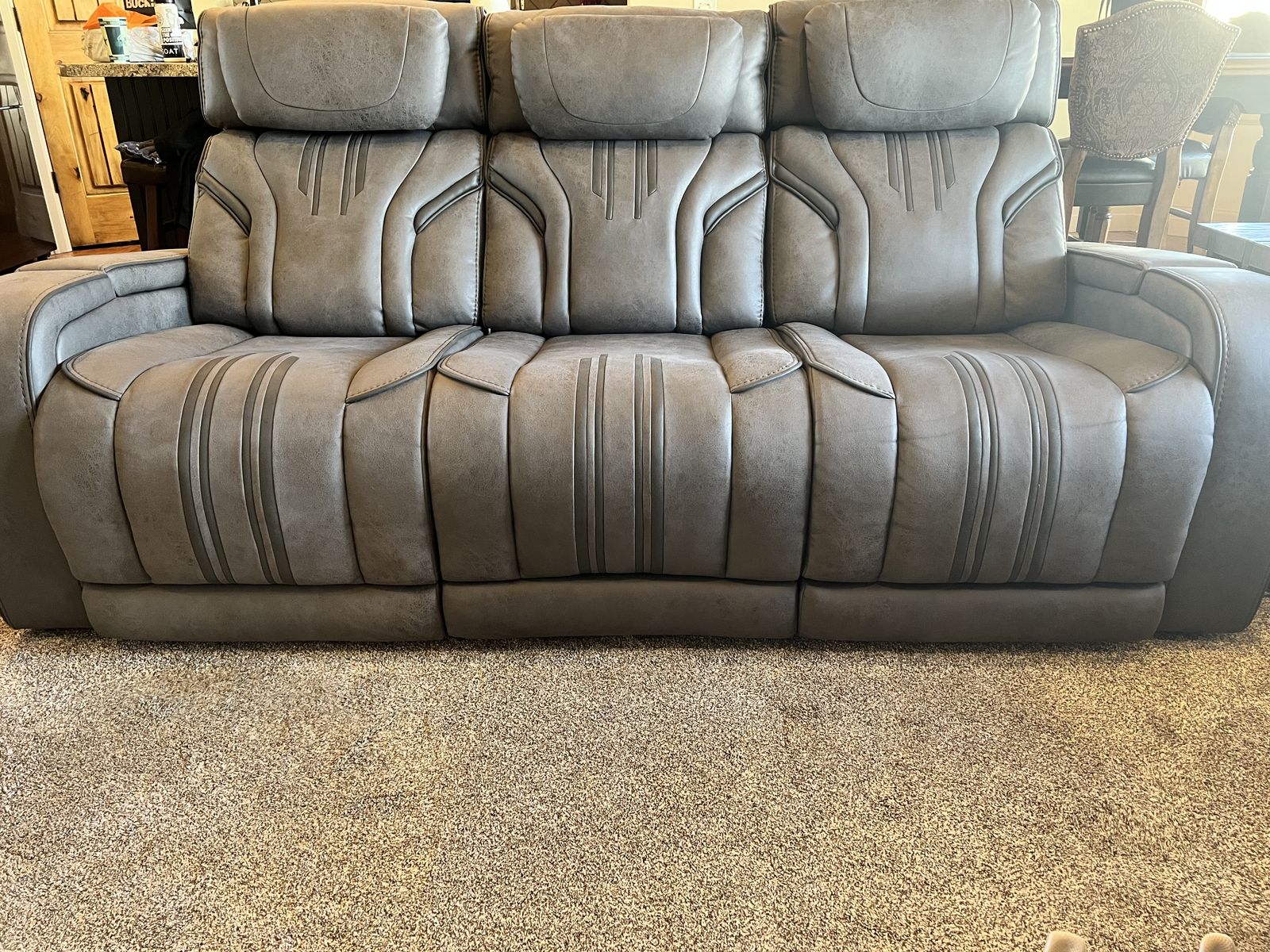 Tacama Graphite Power Reclining Sofa with Audio