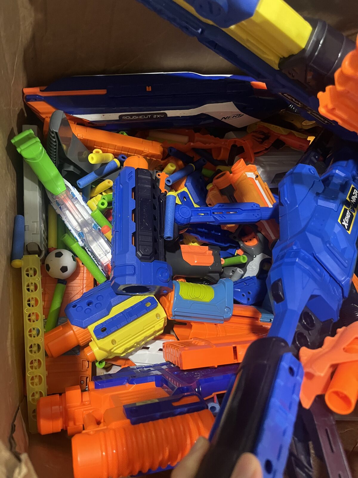 Huge box of nerf guns and bullets etc.