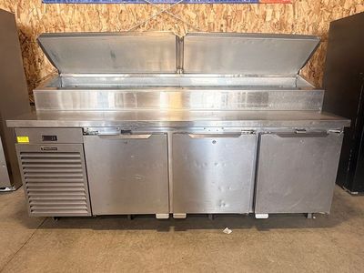 Traulsen 90-Inch Commercial Grade 3-Door Refrigerated Prep Table Station
