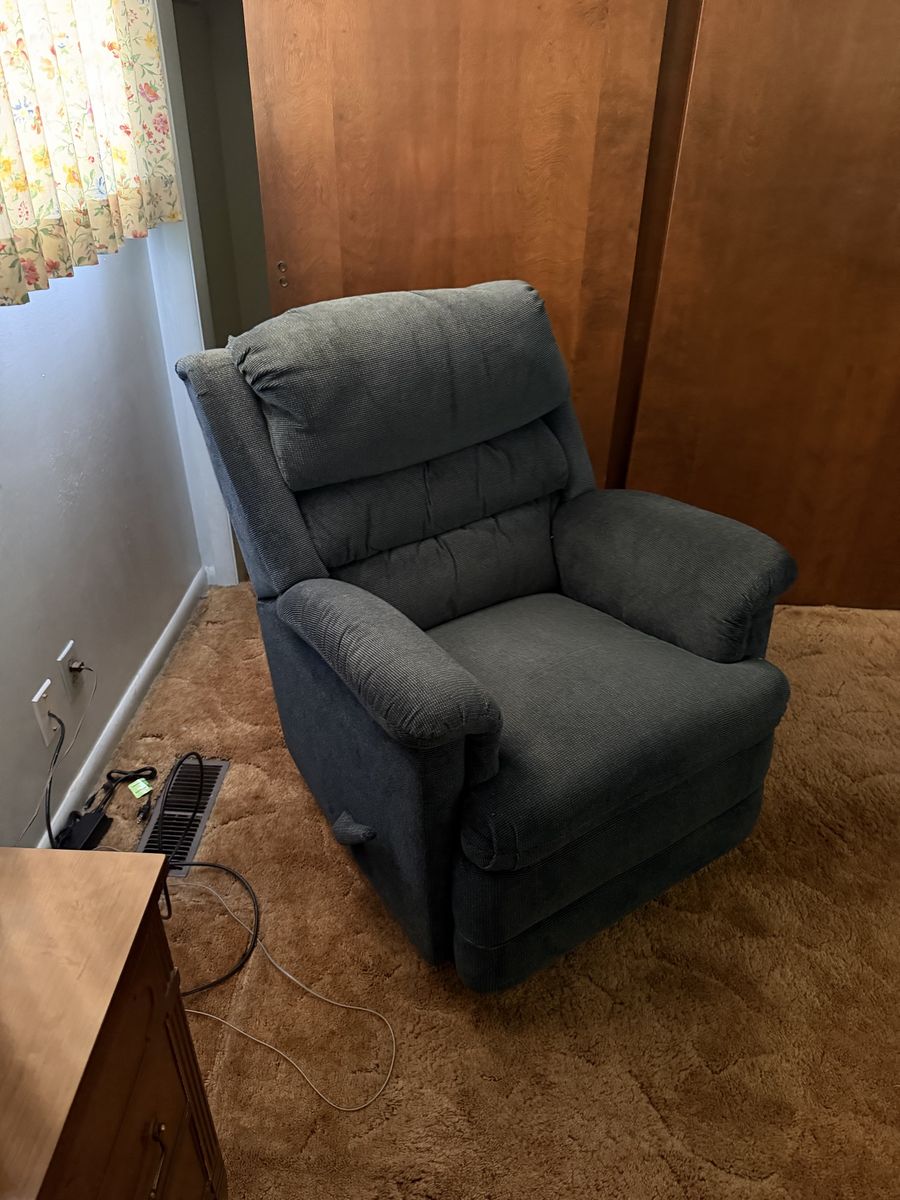 Comfortable Blue Fabric Recliner Chair - Gently Used
