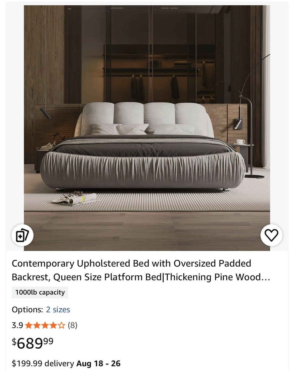 Queen Padded Bed. New in plastic.