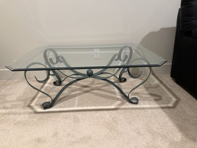 Glass coffee table from RcWilley