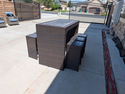 6-Person Wicker Bar Height Dining Set