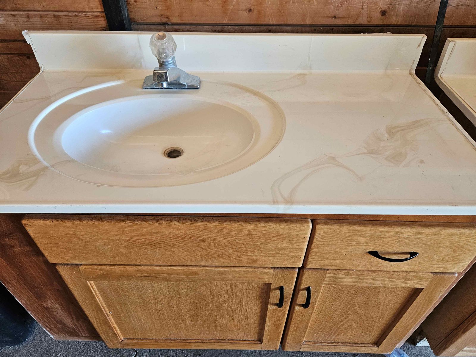 Two vanities with sinks and 2 sinks with the best chrome
