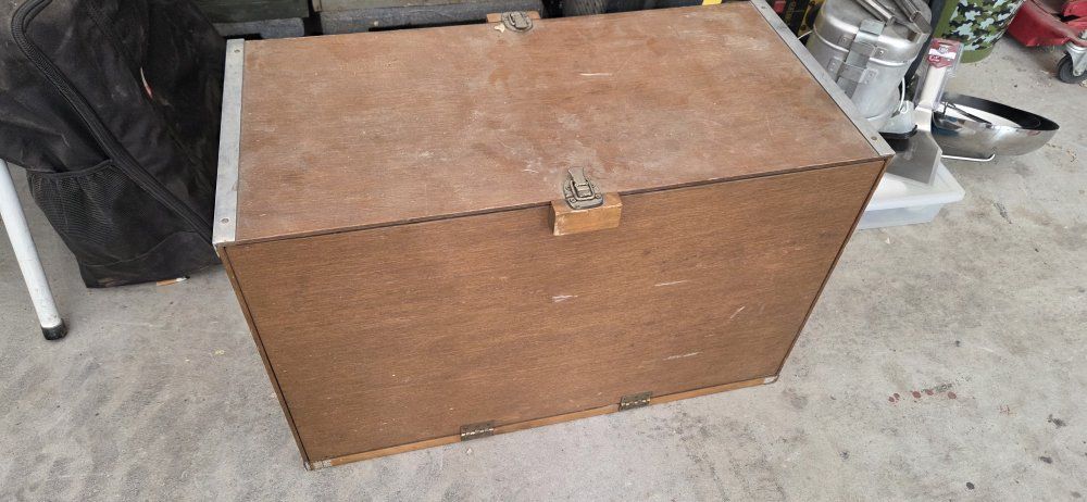 Vintage Wooden Camping Chuck Box Camp Kitchen Storage & Organizer