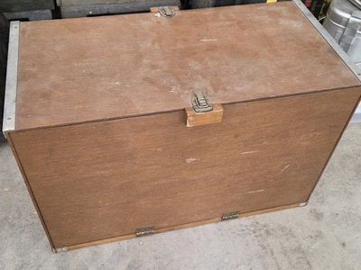 Vintage Wooden Camping Chuck Box Camp Kitchen Storage & Organizer
