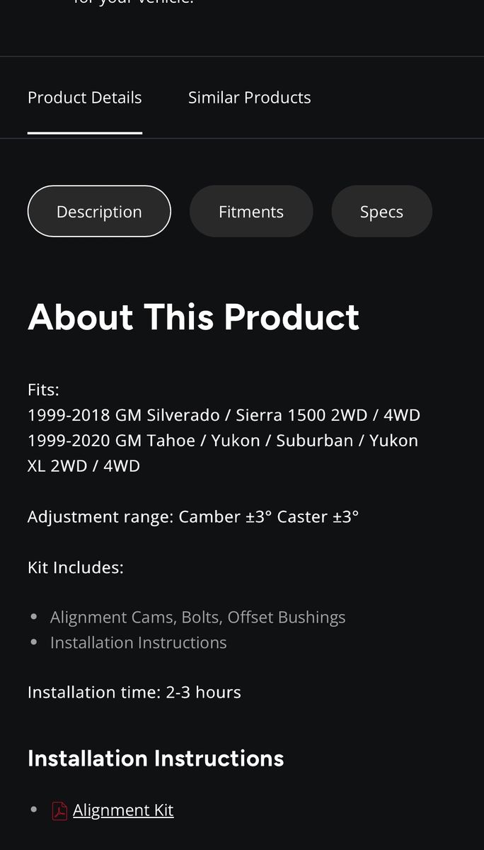 Belltech Alignment Bushings