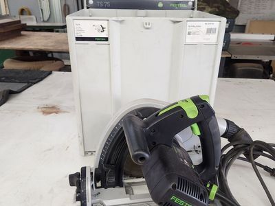 Festool TS 75 EQ Track Saw with Two 55 inch Guide Rails and Connectors