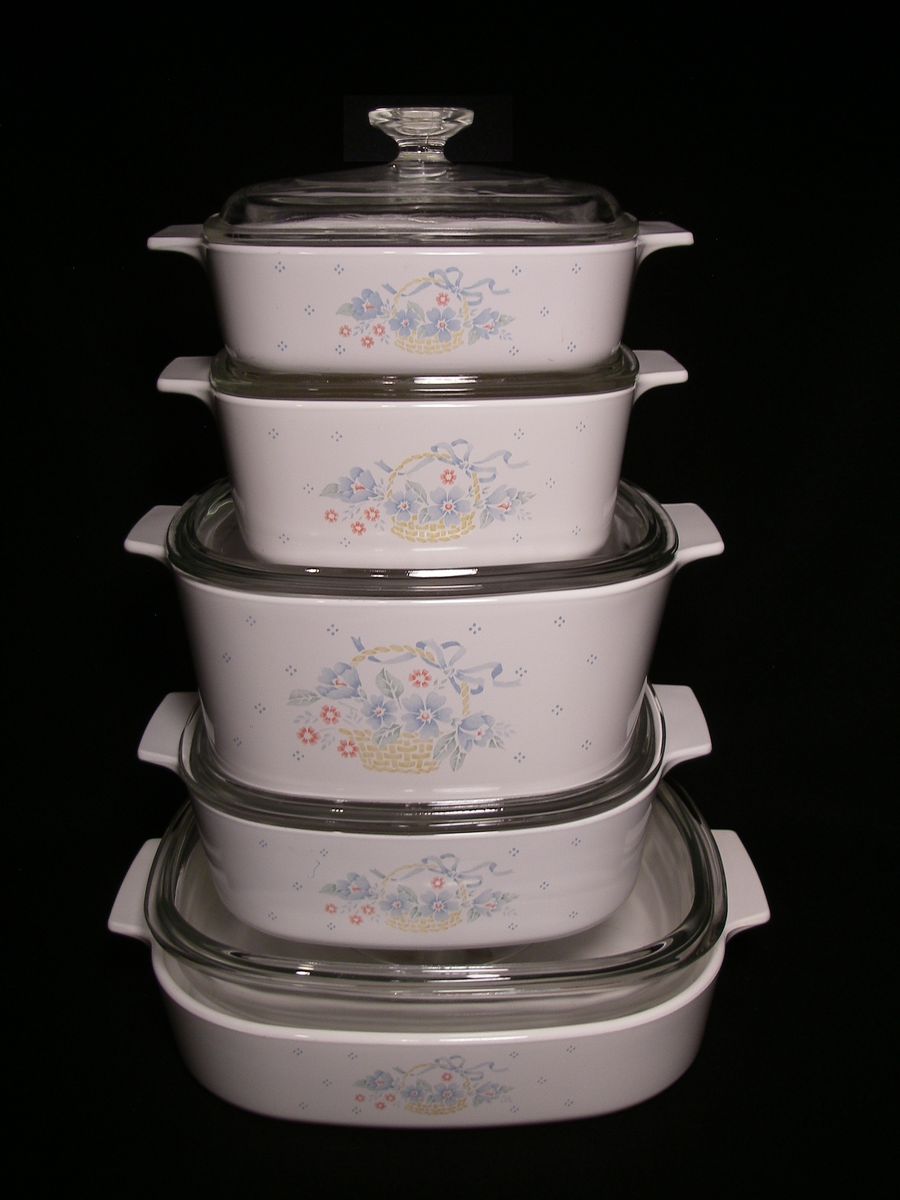 Like New, 10 Piece Set Vintage COUNTRY CORNFLOWER, Blue Corning Ware Cookware Baking Casserole A-10-B, A-3-B + MORE