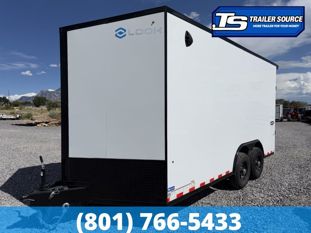 8.5x16 Look Element SE Enclosed Cargo Trailer - 7'6" Interior - 14K GVWR - .080 PolyCor, Black Out Package, Rear Spoiler w/ Load