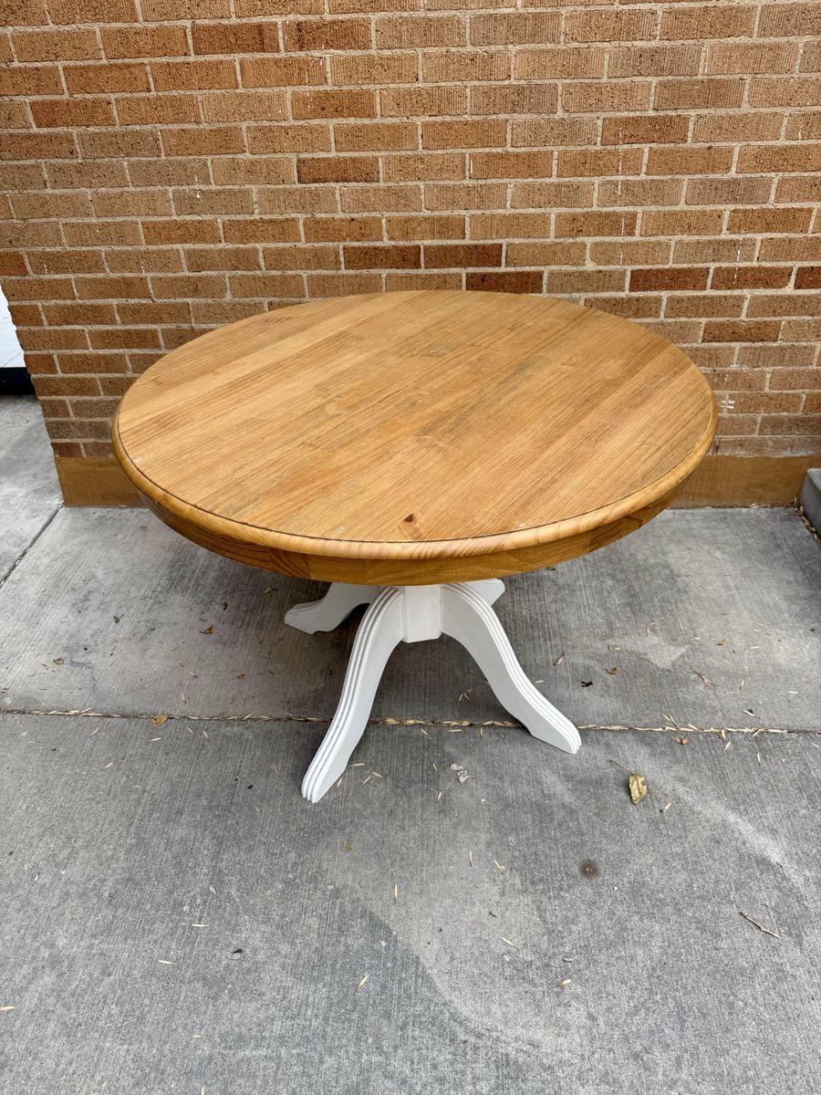 Round wooden table