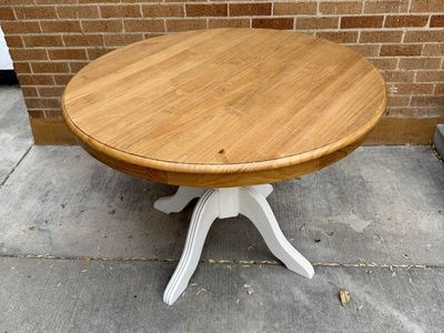 Round wooden table