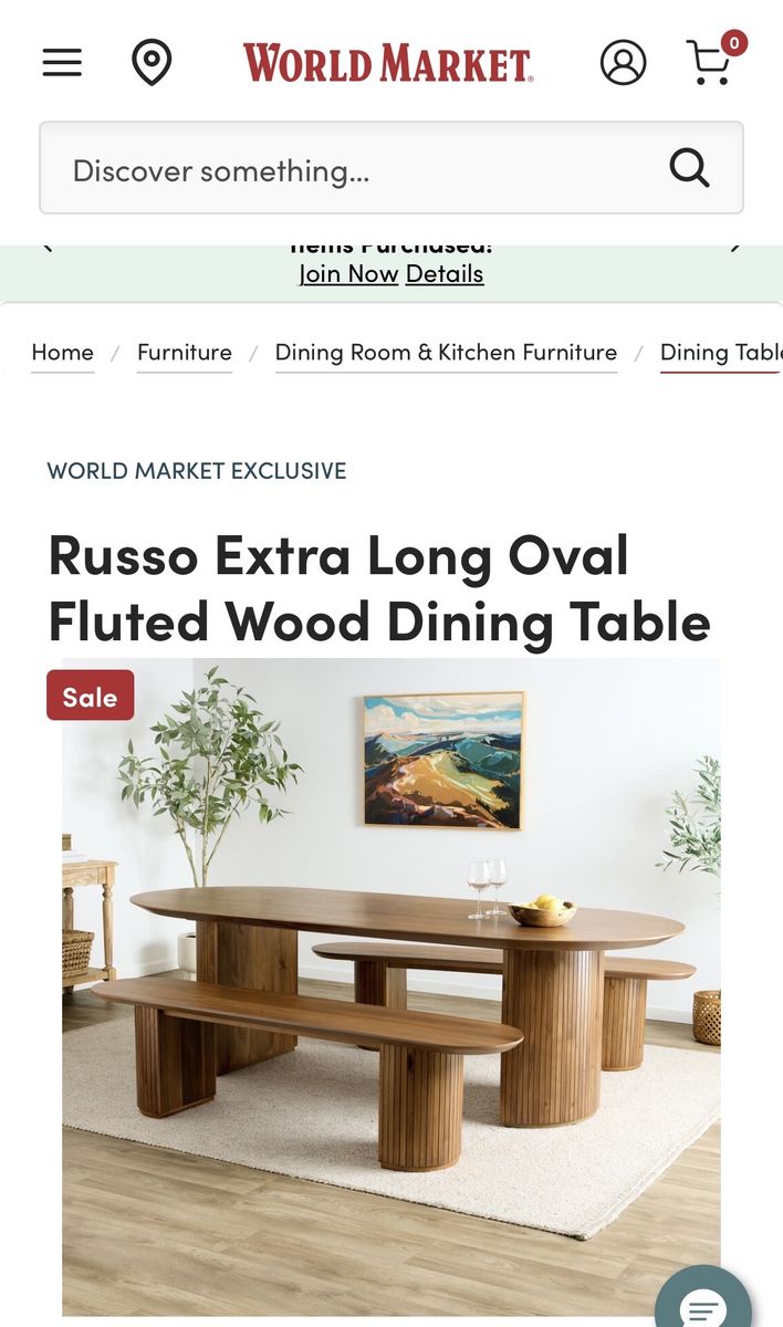 New world market dining table