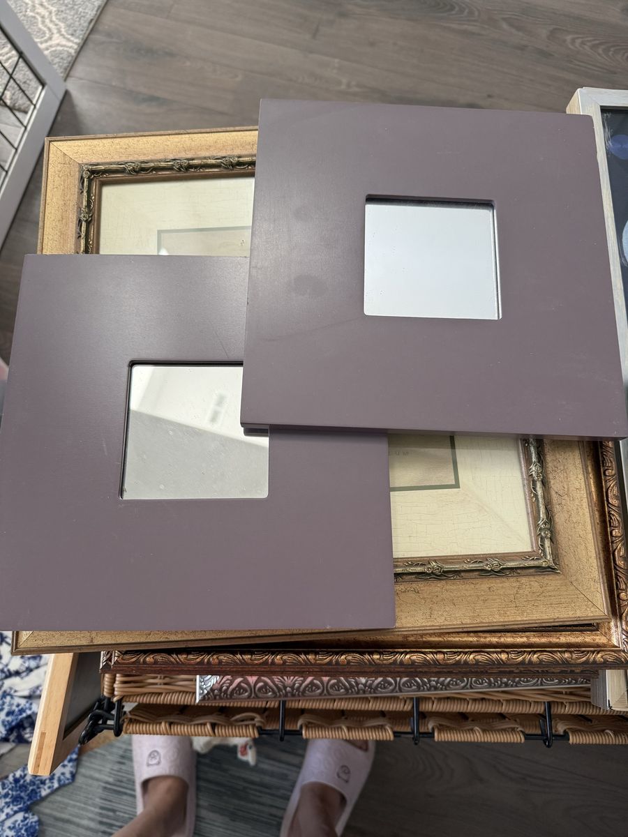 Deep lavender mirror decor