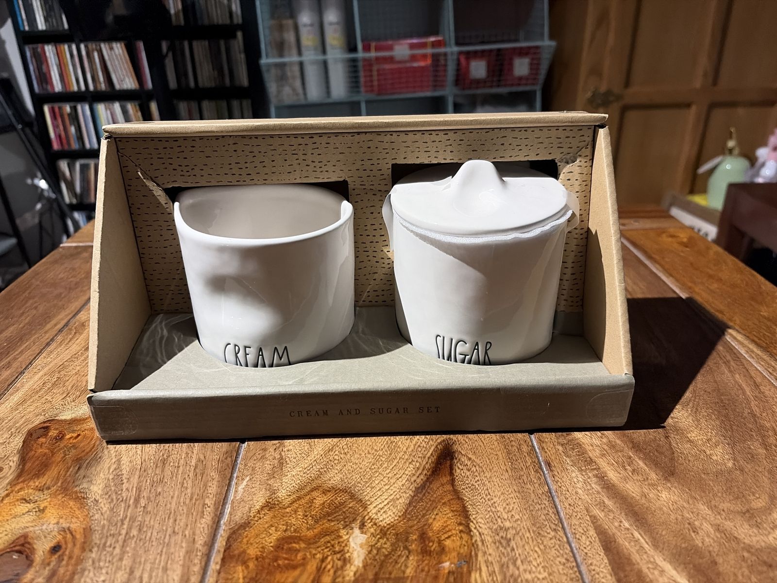 Rae Dunn Artisan Collection CREAM & SUGAR Set White Ceramic Farmhouse Decor