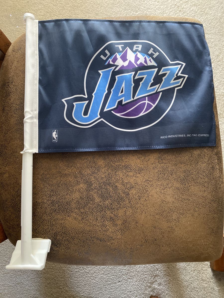 Vintage Utah Jazz Car Window Flag