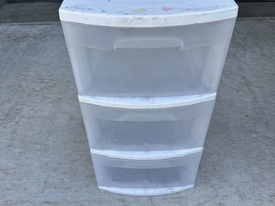Plastic 3-drawer storage cabinet