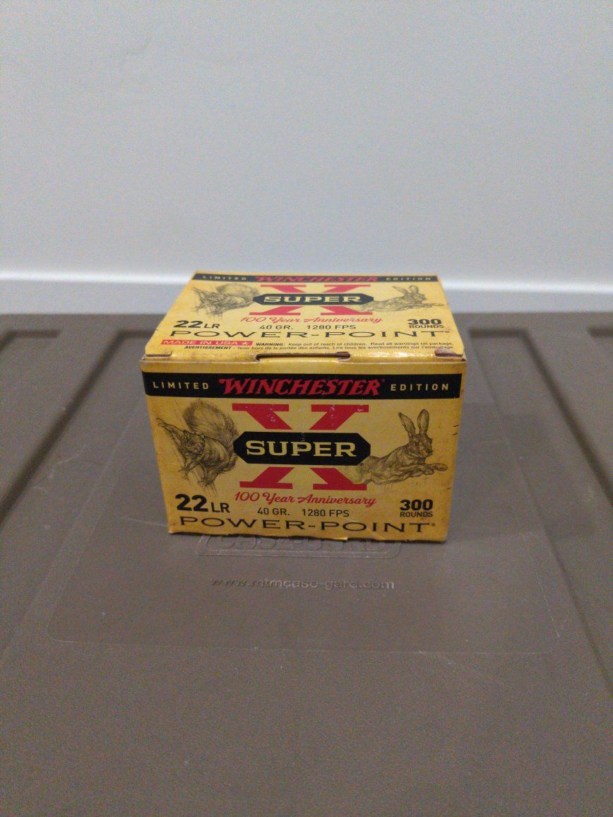 Winchester Super-X 100 Year Anniversary .22 LR Power-Point Ammo Box 300 Rounds