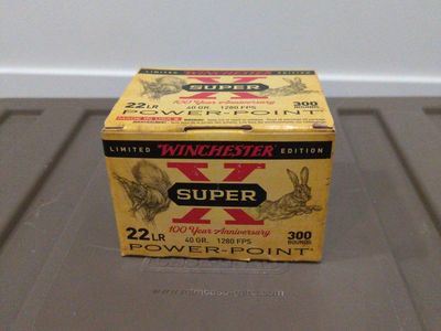 Winchester Super-X 100 Year Anniversary .22 LR Power-Point Ammo Box 300 Rounds