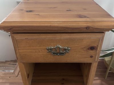 Solid Wood Nightstand with Single Drawer and Open Shelf