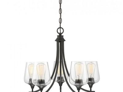 Transitional / Modern Traditional 6 Light Chandelier in Bronze