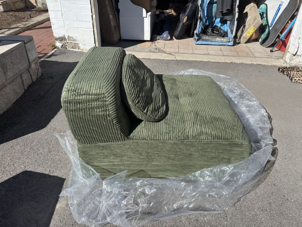 Armless Green Sofa NEW