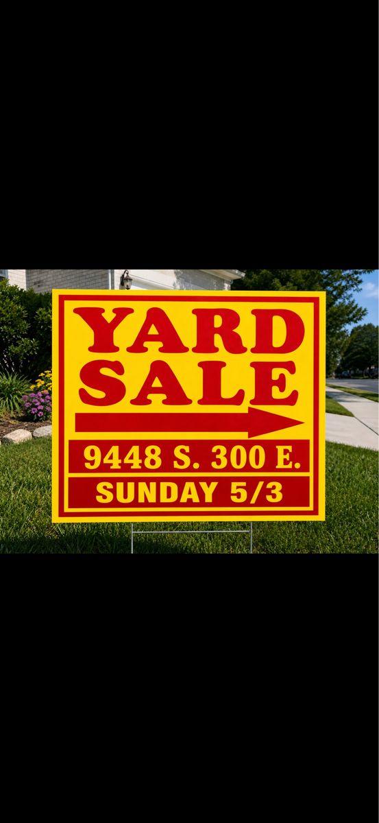 Yard sale Sunday 5/3 Sandy