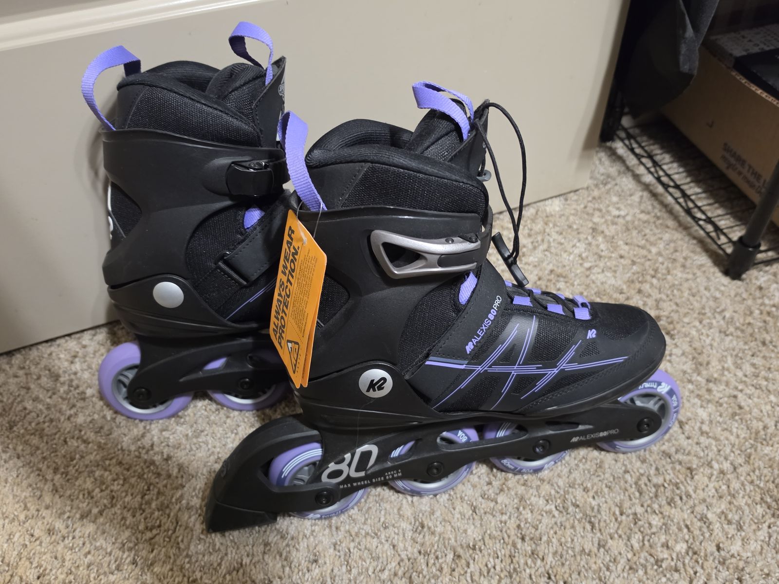 K2 Women's Alexis 80 Pro Inline Skates Black/Purple Size 8
