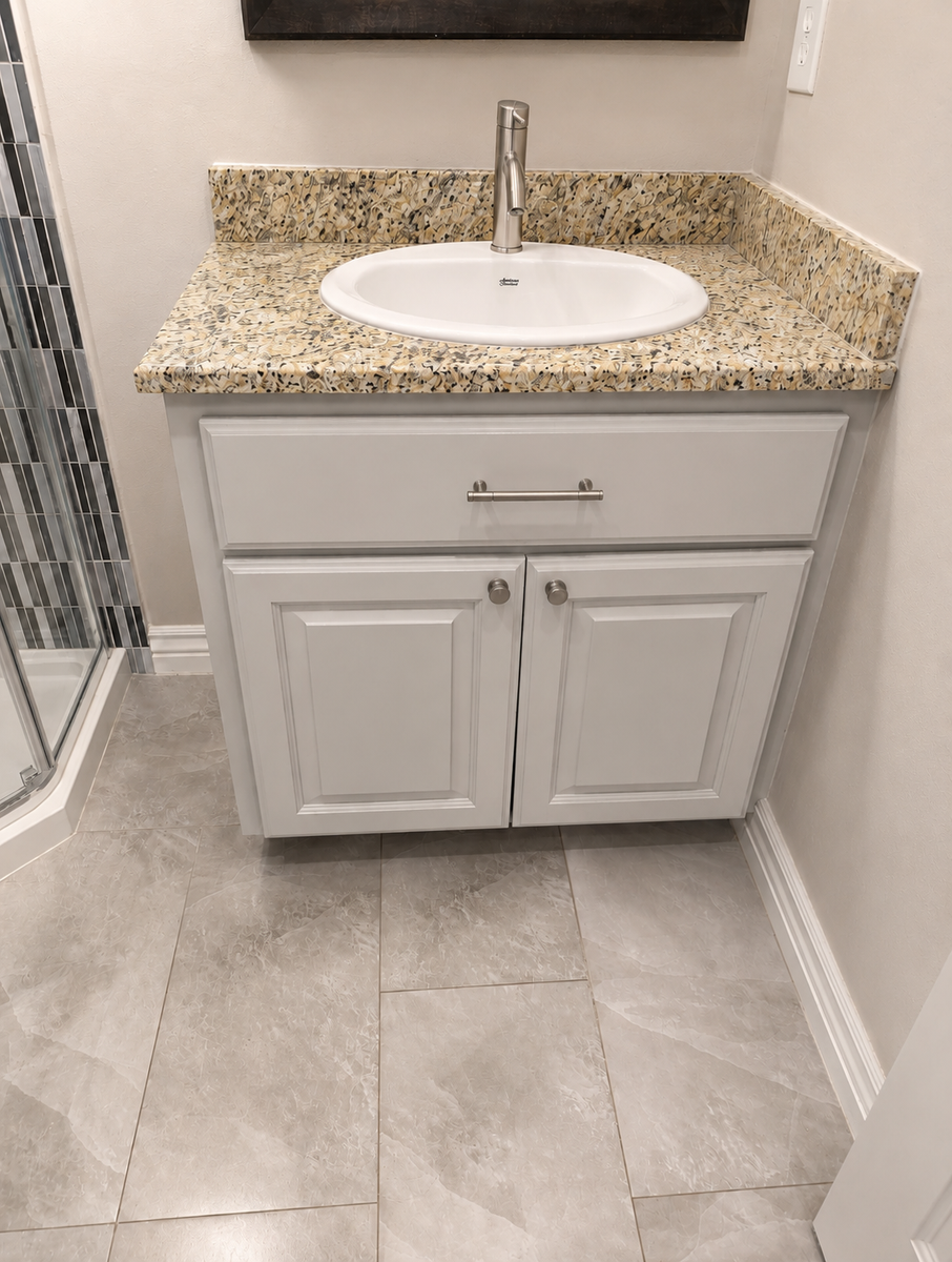 Bathroom Vanity with Granite Top, Sink & Faucet – 33" W x 22" D