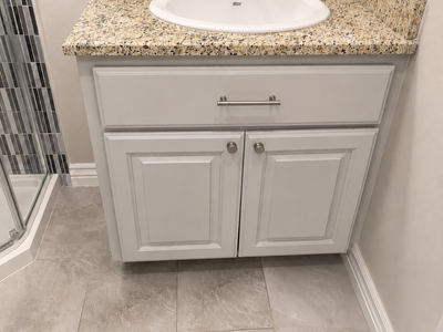 Bathroom Vanity with Granite Top, Sink & Faucet – 33" W x 22" D