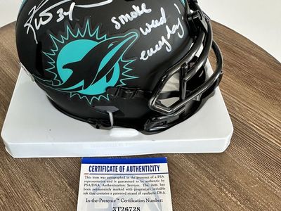 Ricky Williams Signed Miami Dolphins Eclipse Mini Helmet PSA COA w/ Inscription