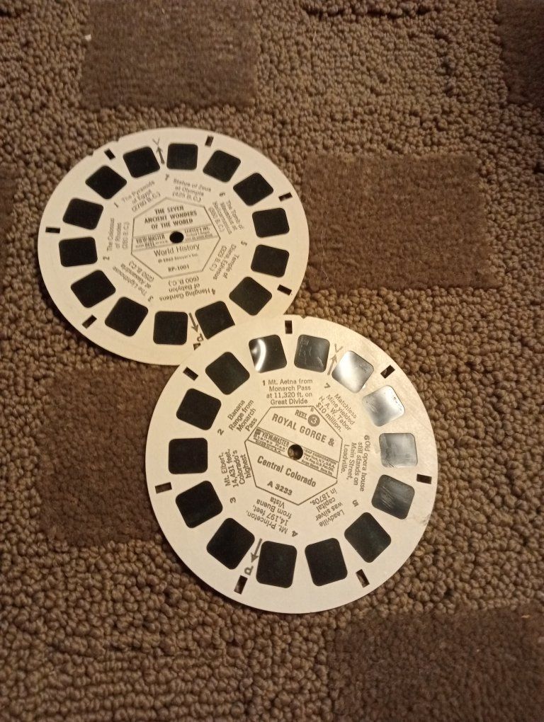 Vintage View-Master Reels - Seven Wonders of the World & Royal Gorge Central Colorado