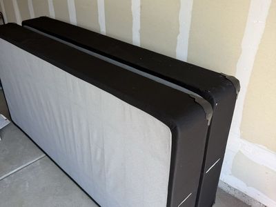 Split King Box Spring Set - Black and White Low Profile Bed Bases
