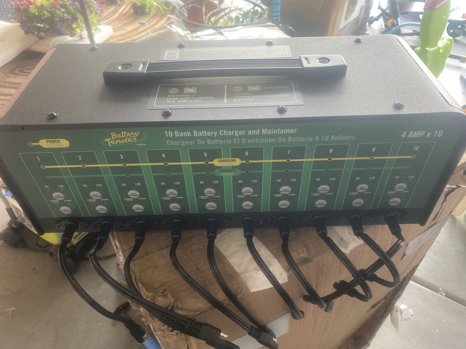 Deltran Battery Tender 10-Bank 4 Amp 6V/12V Battery Charger & Maintainer (021-0134)
