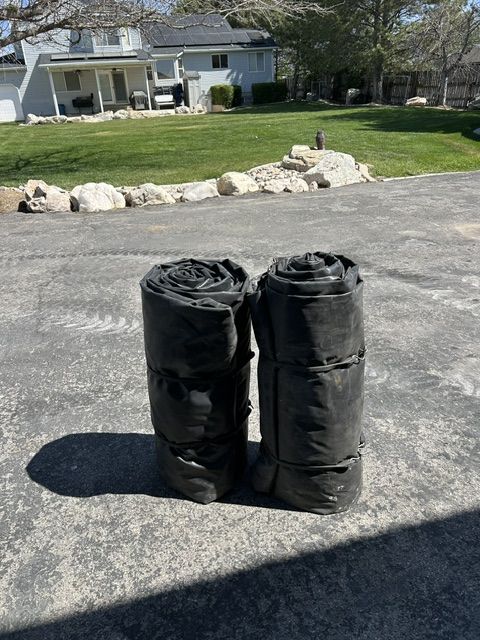 6 foot drop Tarps, will cover a 48 foot load, possible 53 foot