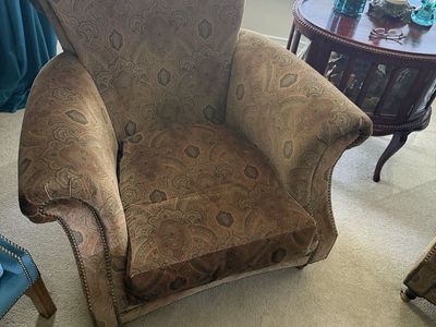 Club Chairs- super comfy. Paisley Pattern.
